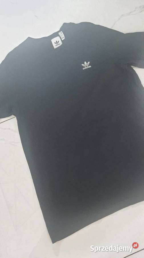 Tshirt Adidas czarny małe logo biale podlaskie Suwałki