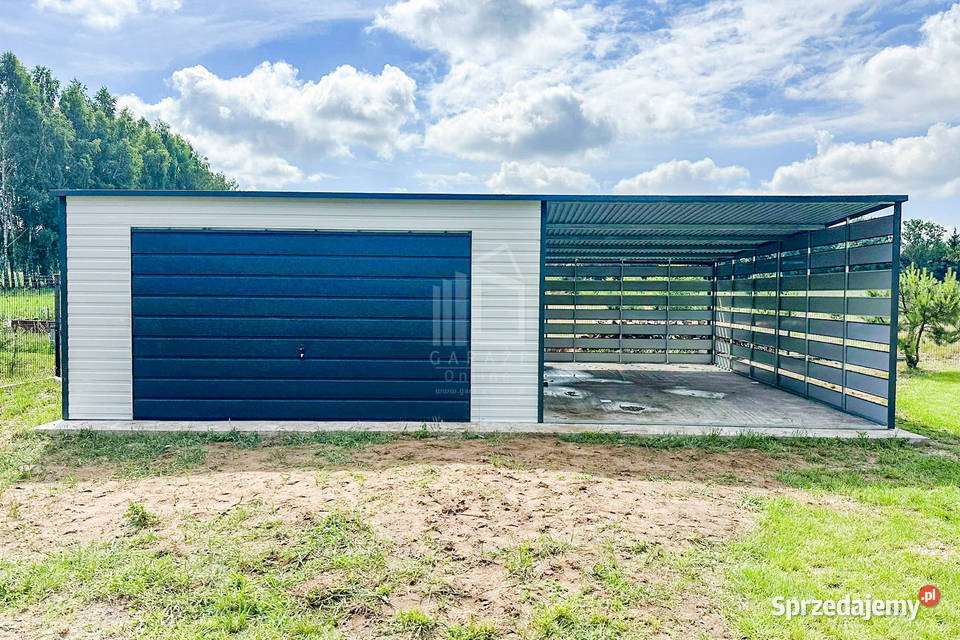 Garaż Blaszany 4x6m Wiata 4m Brama Uchylna Drzwi lubuskie Międzyrzecz
