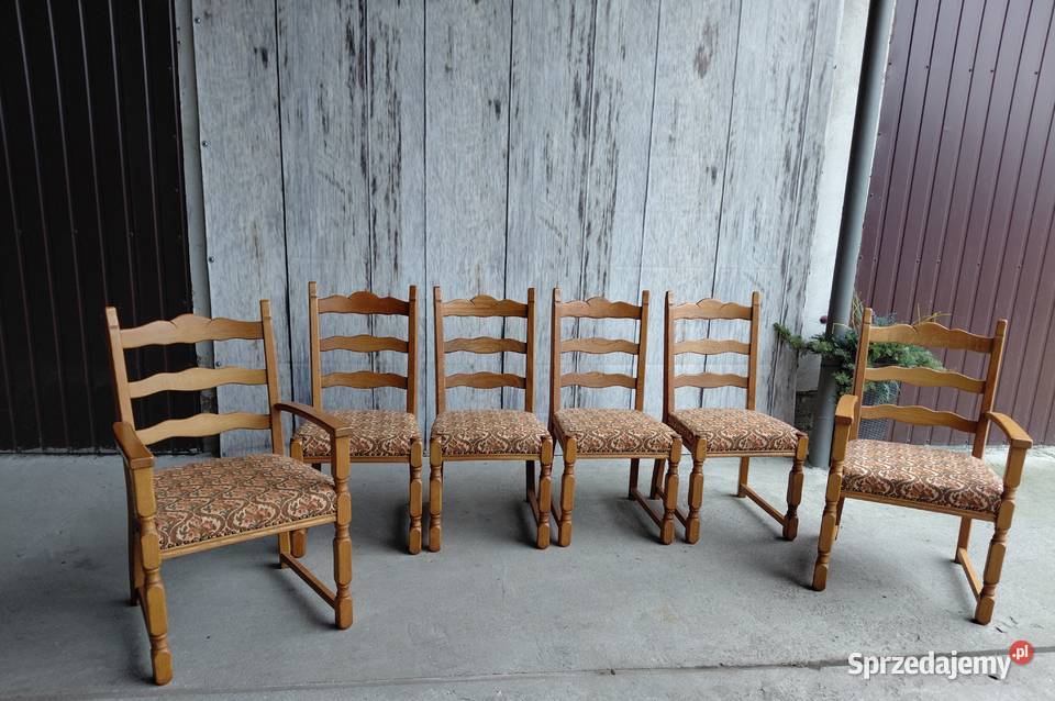 komplet krzeseł 6 sztuk 497 Krzesła Byczyna sprzedam
