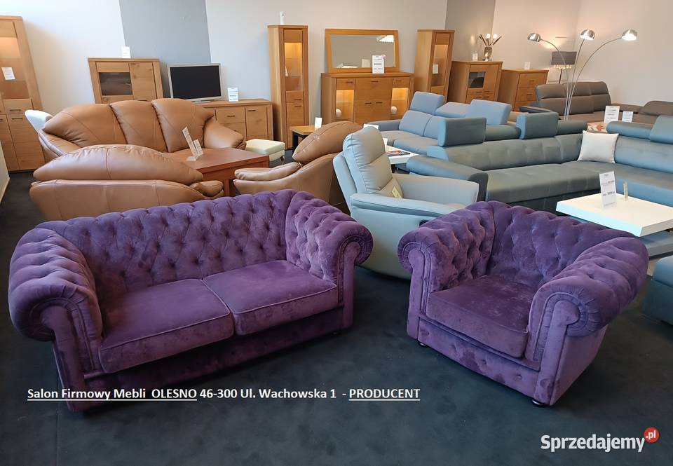 Komplet Chesterfield tj kanapa Fotel MEGA OKAZJA opolskie Olesno
