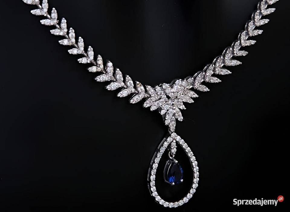 Naszyjnik kolia 365 ct naturalny szafir diamenty Naszyjniki sprzedam