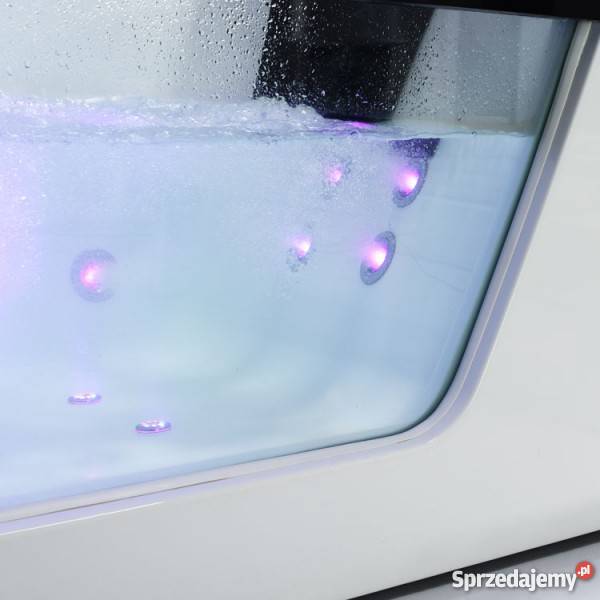 Piękna przeszklona wanna z hydromasażem Eago biały Środa Wielkopolska
