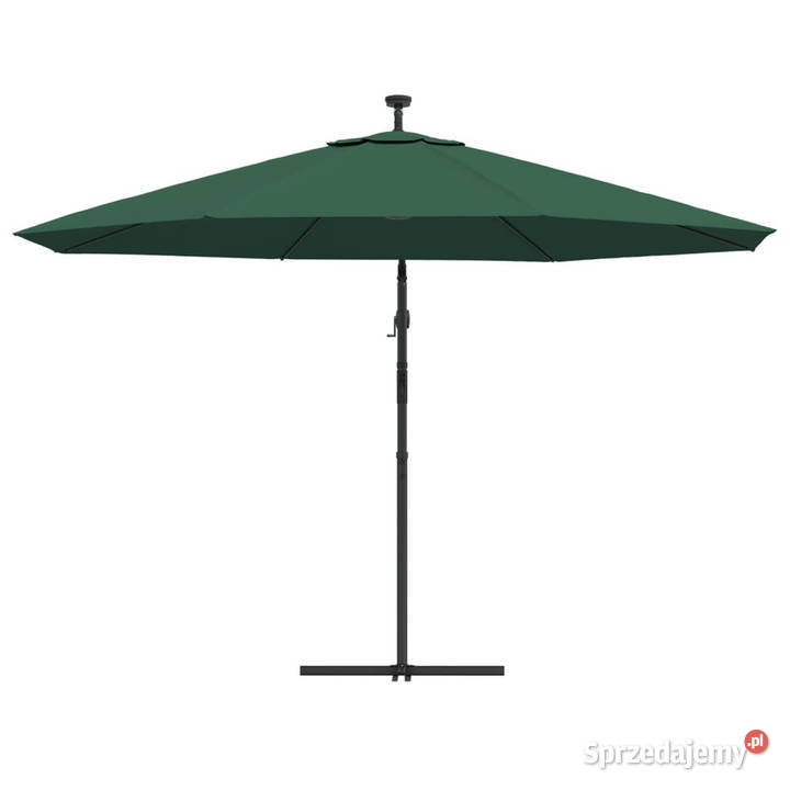 Parasol wiszący z LED i metalowym słupkiem 350
