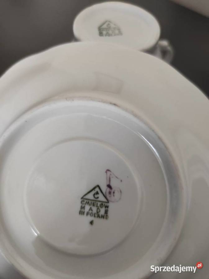 Filiżanka spodek stara porcelana Ćmielów 220 ml podlaskie Warpechy Stare