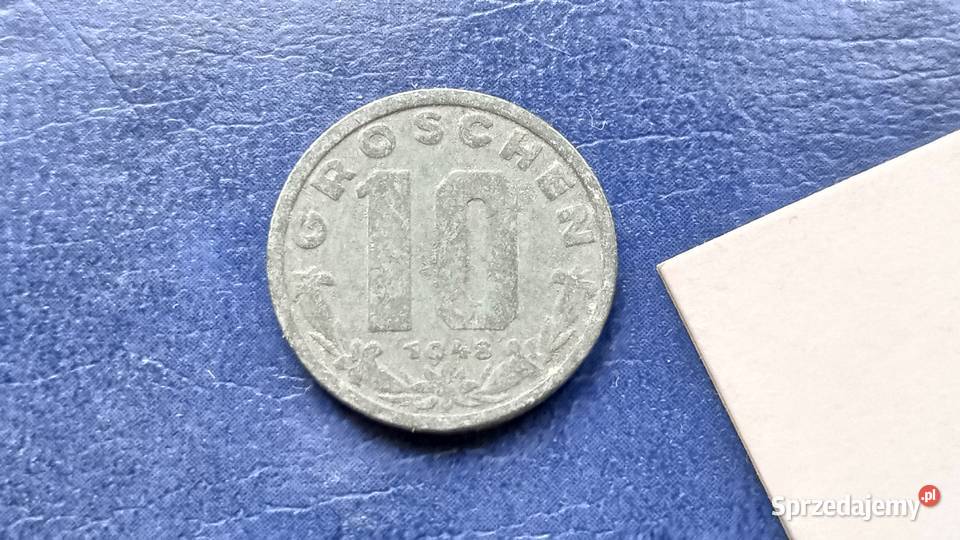 Stare monety 10 groszy 1948 Austria Numizmatyka Lesko