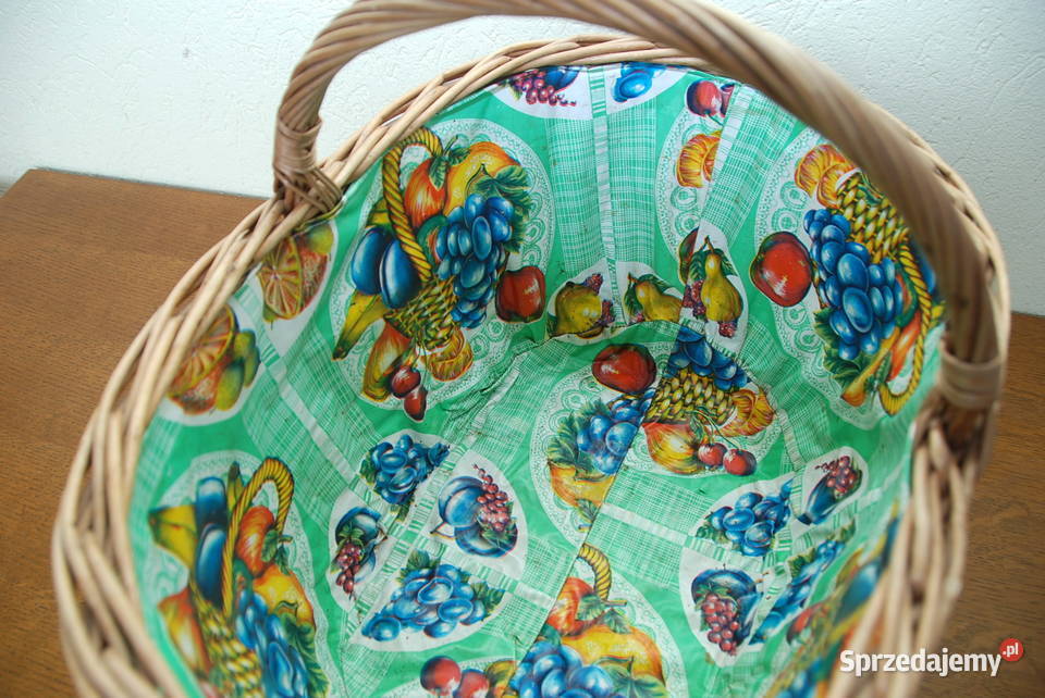 Stary duży koszyk wiklinowy na grzyby owoce Warszawa sprzedam