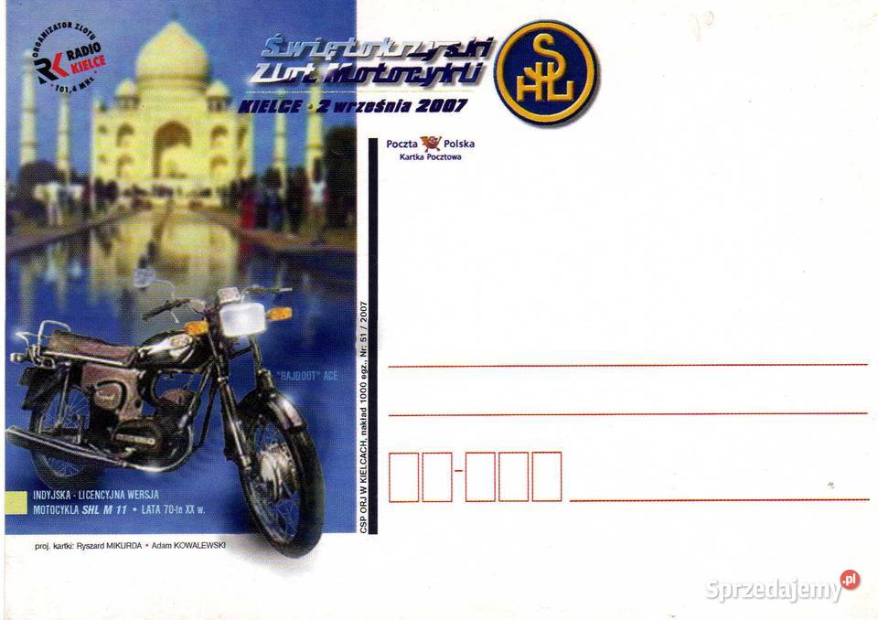 KARTKA POCZTOWA MOTOCYKL SHL M 11 Krynki