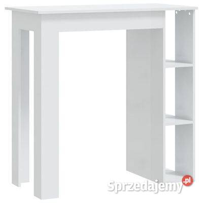 vidaXL Stolik barowy z półkami biały wysoki Warszawa