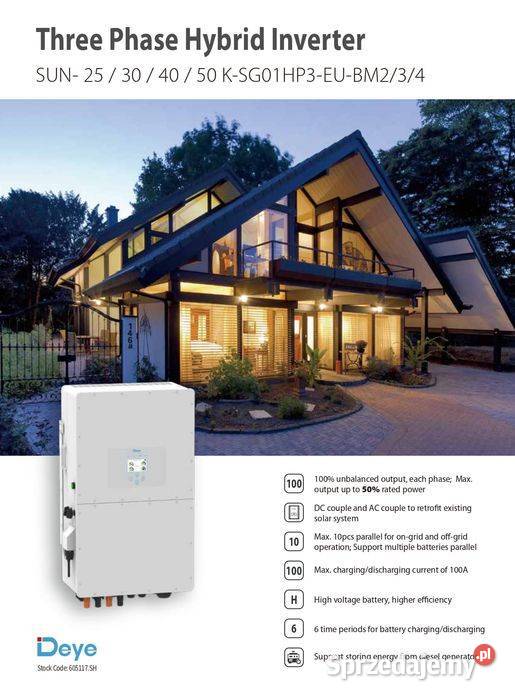 DEYE Falownik hybrydowy 50kW SG01HP3 3fazowy