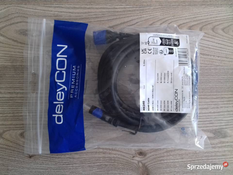 Kabel deleyCON MK240 HDMI 5m kąt 90 HDMI20a 14a Bydgoszcz