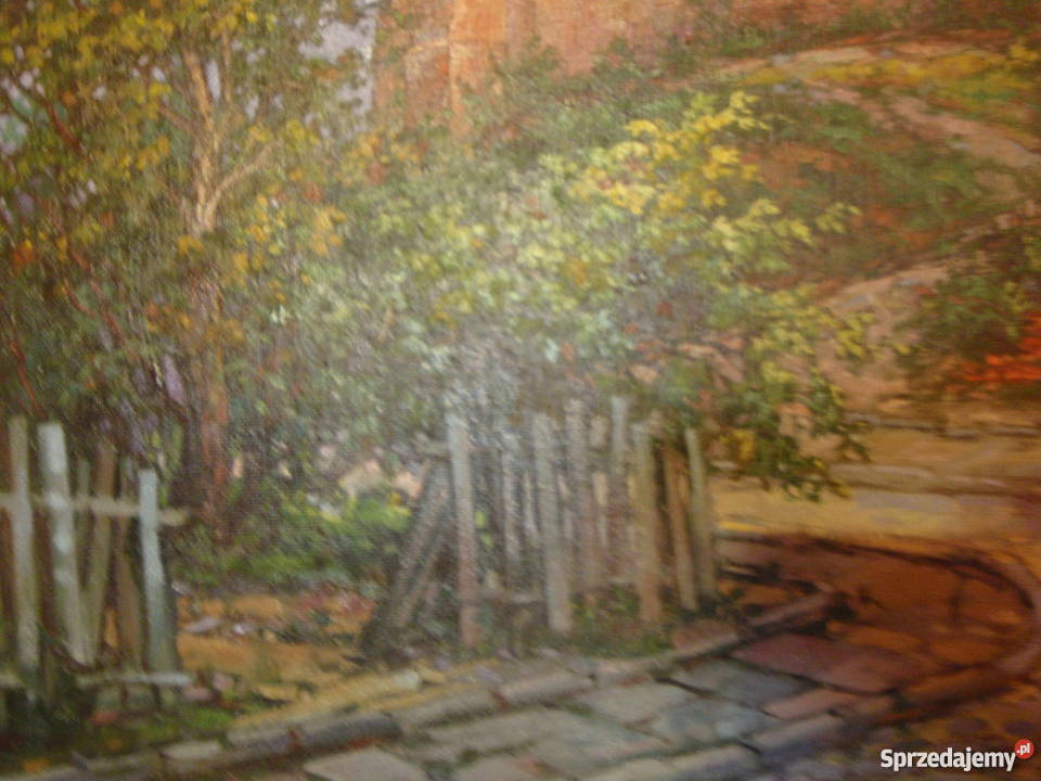 Sygnowany Obraz olejny ZAMEK W ŁUCKU KRESY WOŁYŃ Wrocław