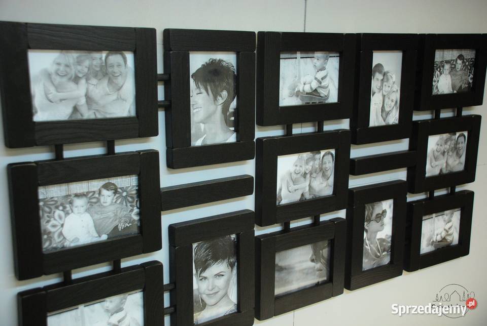Czarna galeria ścienna multirama 13 zdjęć Białystok