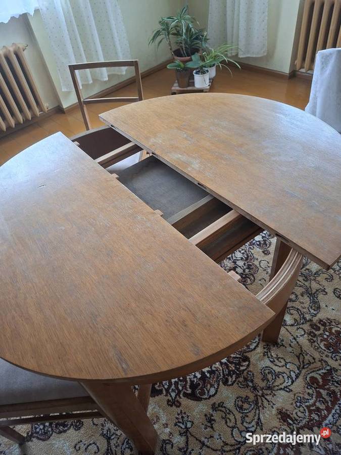 Stół jadalny owalny PRL