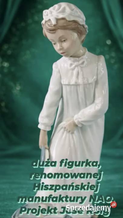 DUŻA FIGURKA NAO LLADRO DZIEWCZYNA MYJĄCA STOPY Porcelana i szkło