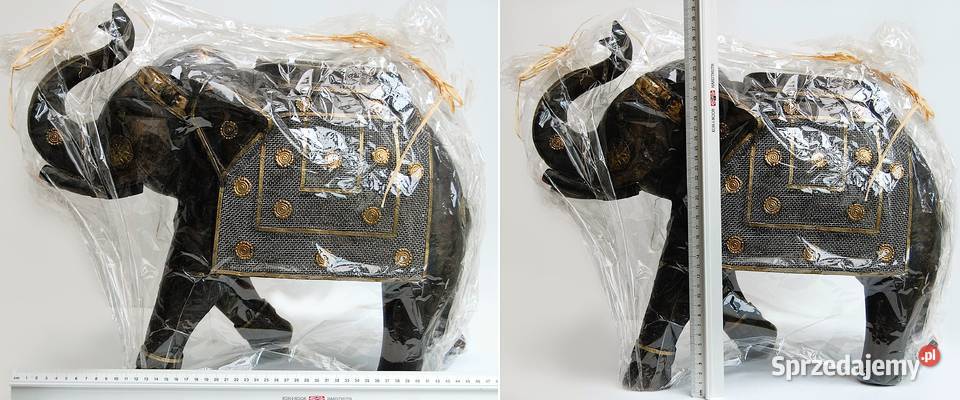 Duży słoń indyjski rzeźba drewno mango heban Figurki i rzeźby Lublin sprzedam