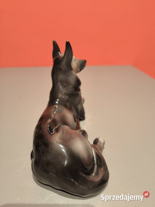 Porcelanowa figurka owczarek niemiecki Hollohazi Poznań sprzedam