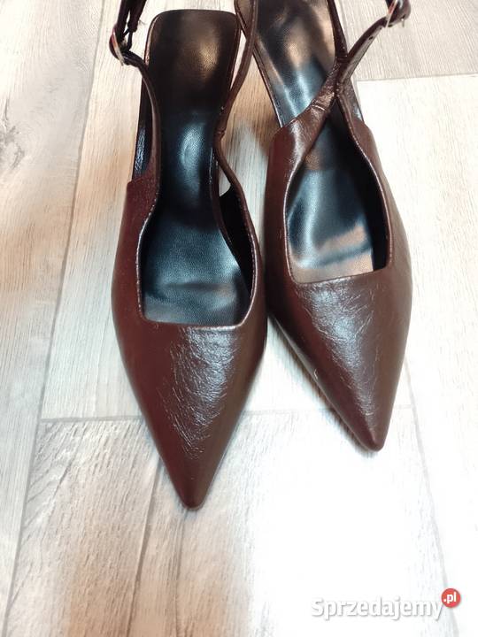 4041 Brązoweczekoladowe czółenka wieczorowe z Damskie Kraków