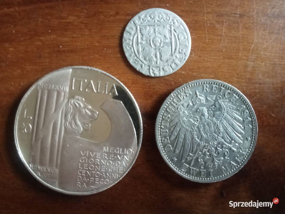 Biżuteria srebro Ag broszka medal monety mazowieckie Grójec