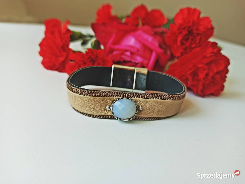 Bransoletka pasek skórka ekologiczna kryształ Warszawa sprzedam