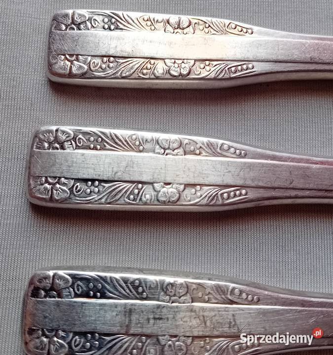 Komplet 6 platerowanych noży Hefra wzór wschodni wielkopolskie Koźminek