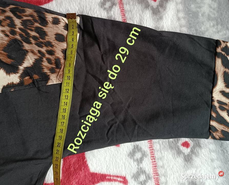 Tunika czarna z wzorem w panterkę bawełna