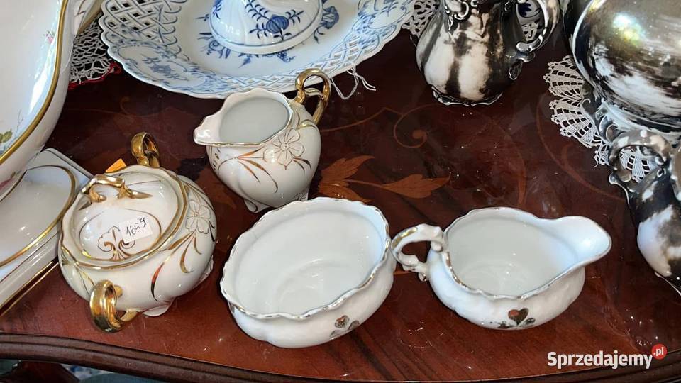 Secesja Cukiernica i mlecznik Bez sygnatury Porcelana i szkło Gdańsk
