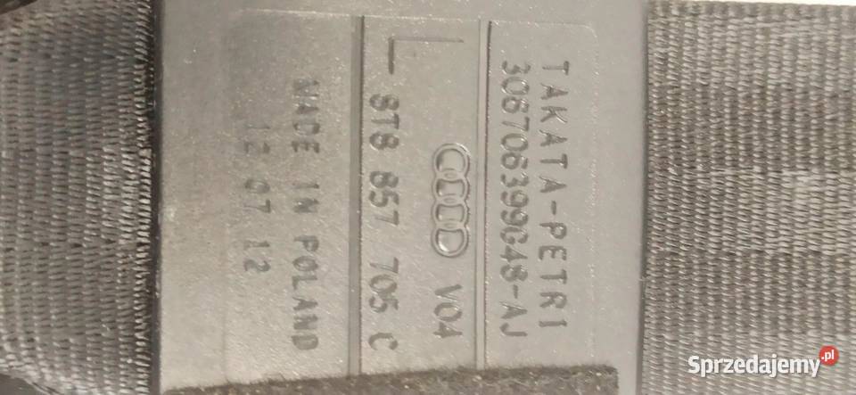 AUDI A5 8T PASY BEZPIECZEŃSTWA PRZÓD 8T8857705 Pasy bezpieczeństwa