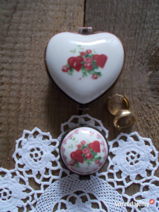 Porcelanowa Serduszkowa Szkatułka Puzderko Szczecin