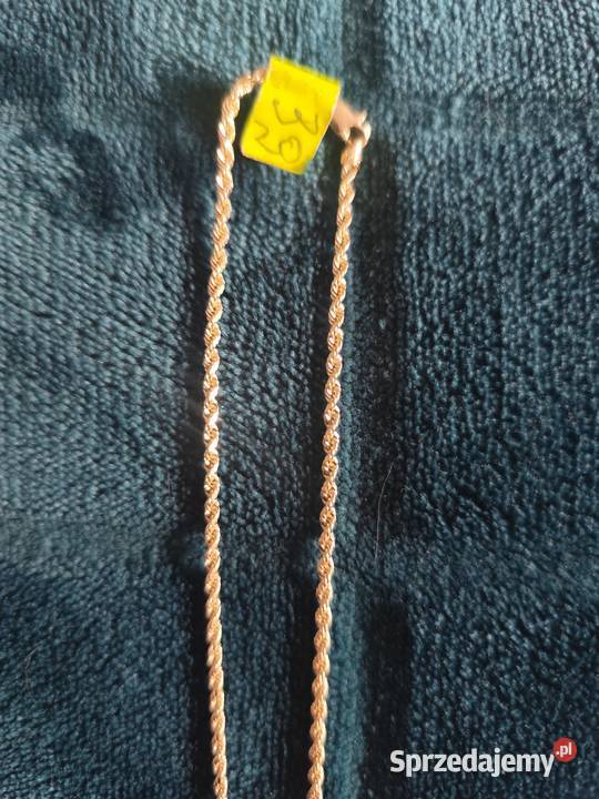 Efektowny złoty łańcuszek splot Kordel Skarżysko-Kamienna