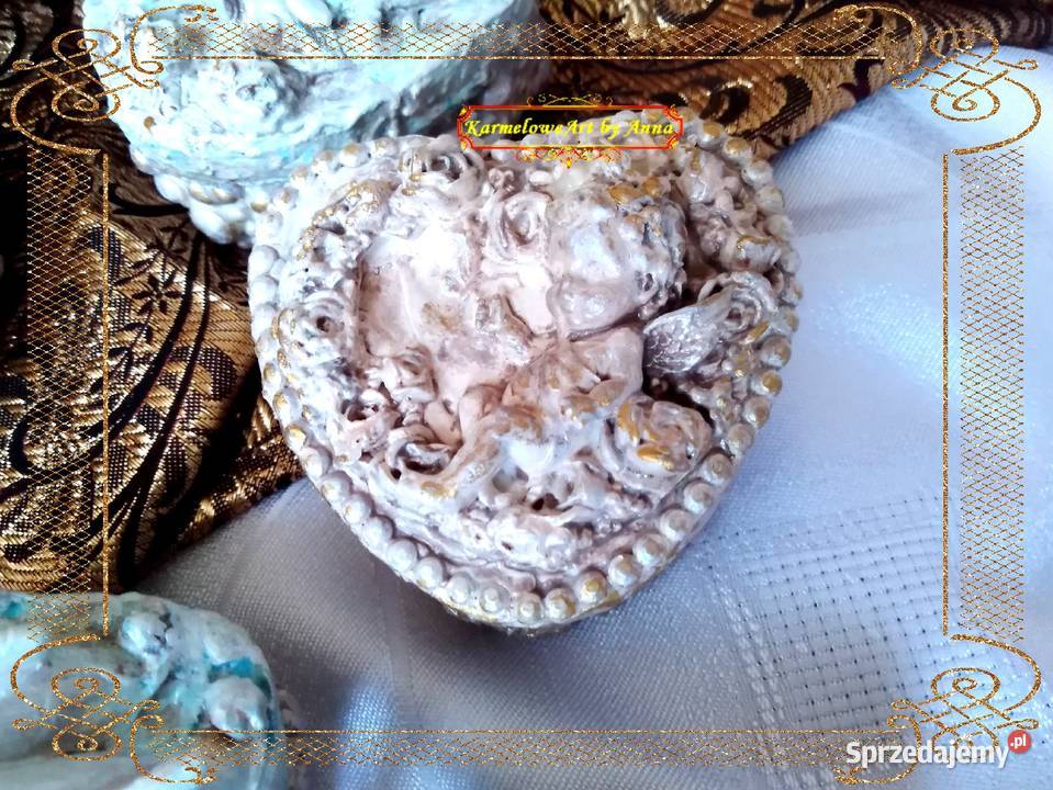 Szkatułka serduszko pudełko mixedmedia