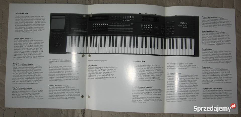 Roland JV1000 Preliminary Information broszura