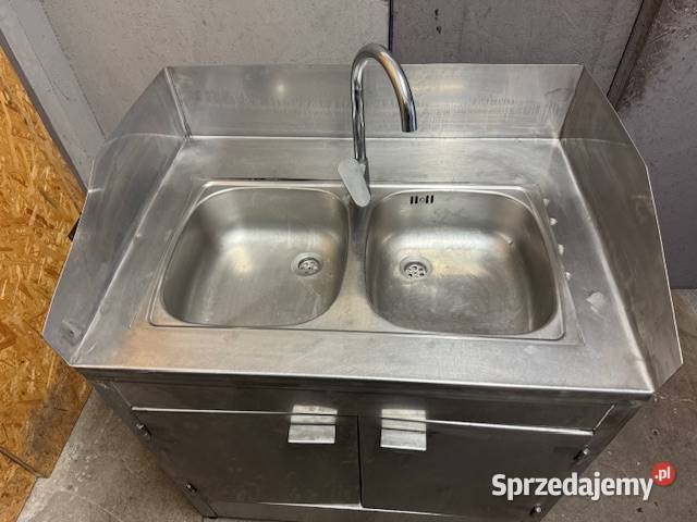 Zlew gastronomiczny dwukomorowy z szafką stal Głogówko sprzedam