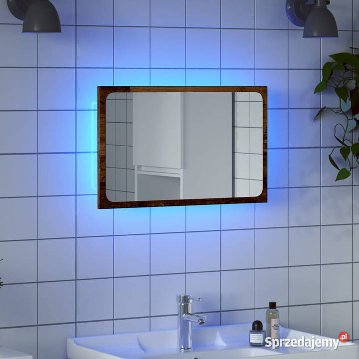 Lustro łazienkowe z LED stare drewno 60x85x38 Warszawa