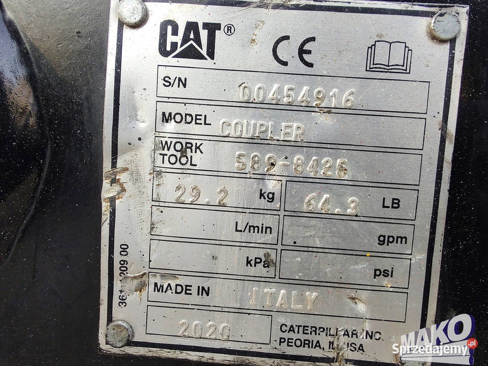 Szybkozłącze mechaniczne CAT Verachtert CW05 Osprzęt roboczy