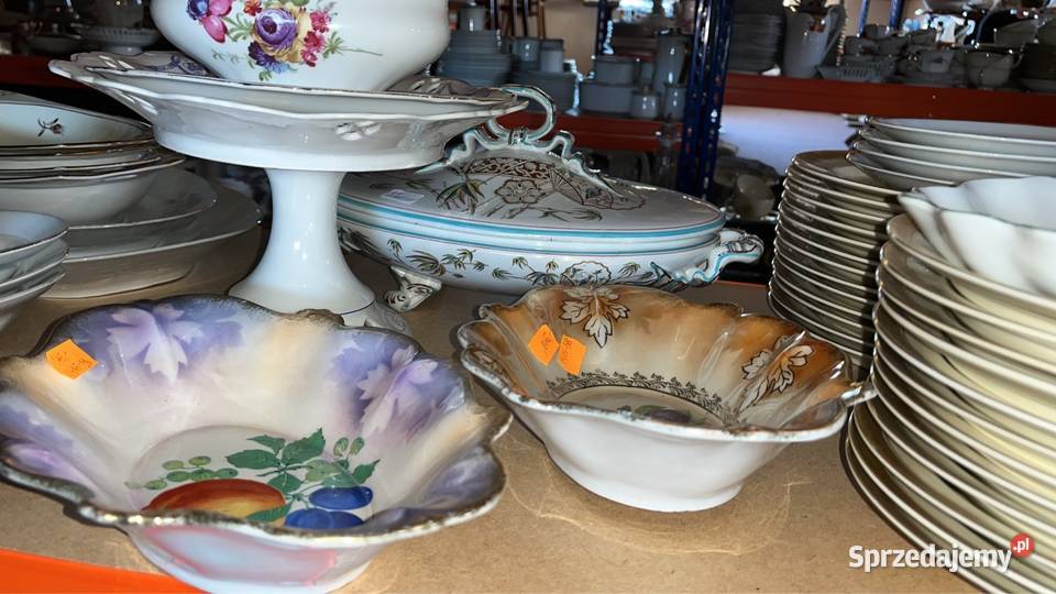 Patera owalna Półmisek z opalizowanej porcelany Gdańsk