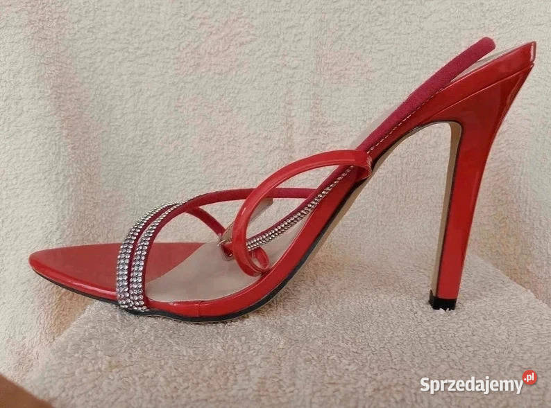 Szpilki czerwone lakierowane rozmiar 39 impreza skóra ekologiczna Garwolin