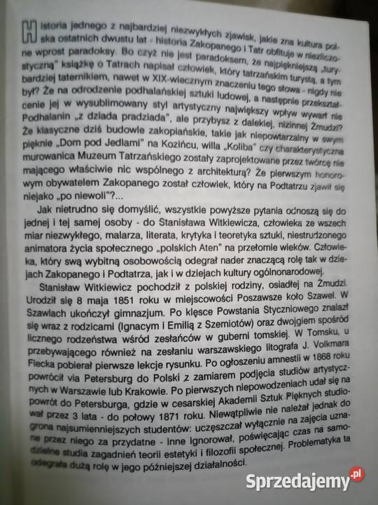 Zakopane w zimie książki Witkiewicz księgarnia miękka Proza i poezja sprzedam