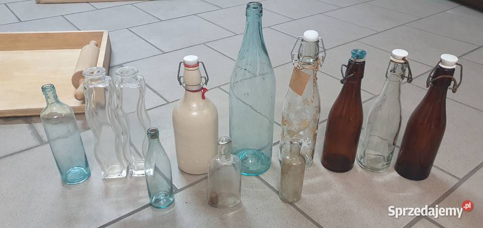 Powojenne butelki zestaw Łódź