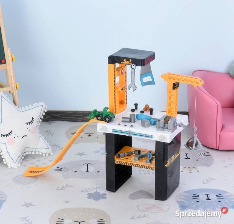 Stół warsztatowy dzieci z akcesoriami Brzesko