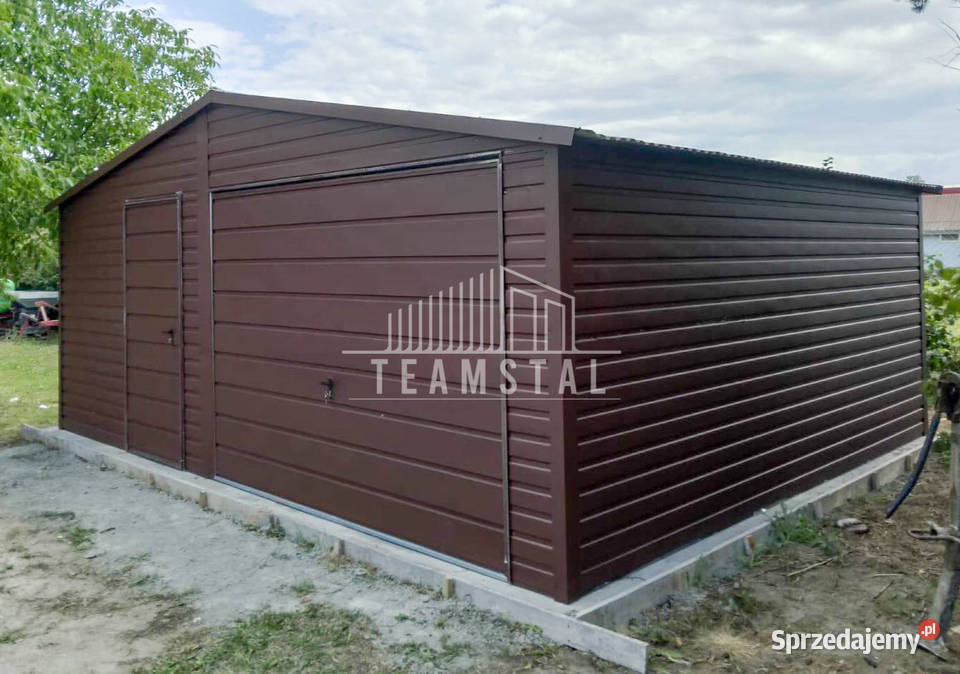 GARAŻ BLASZANY 6m x 6m Brama uchylna drzwi TS486 warmińsko-mazurskie Olsztyn
