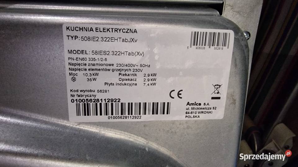 PRAWIE NOWA Kuchnia wolnostojąca Amica Wałbrzych sprzedam