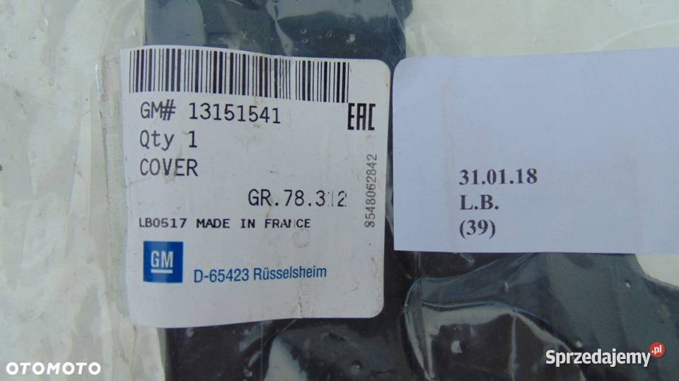OSŁONA KRATKI ZDERZAKA OPEL ASTRA H 13151541 osobowe Nowy Tomyśl