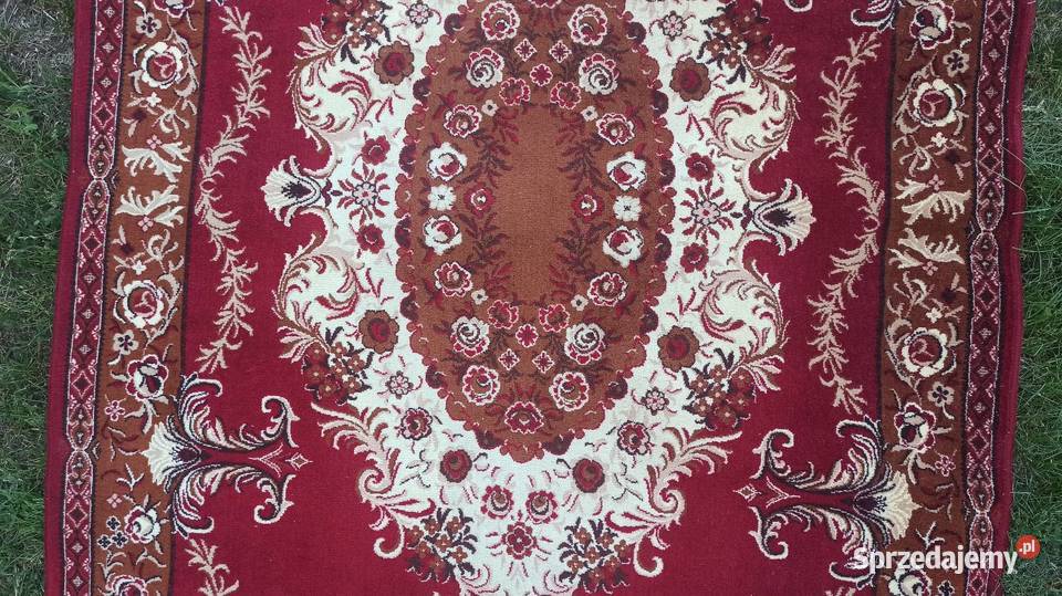 Wełniany dywan w czerwony wzór ok 150x270 Wieluń