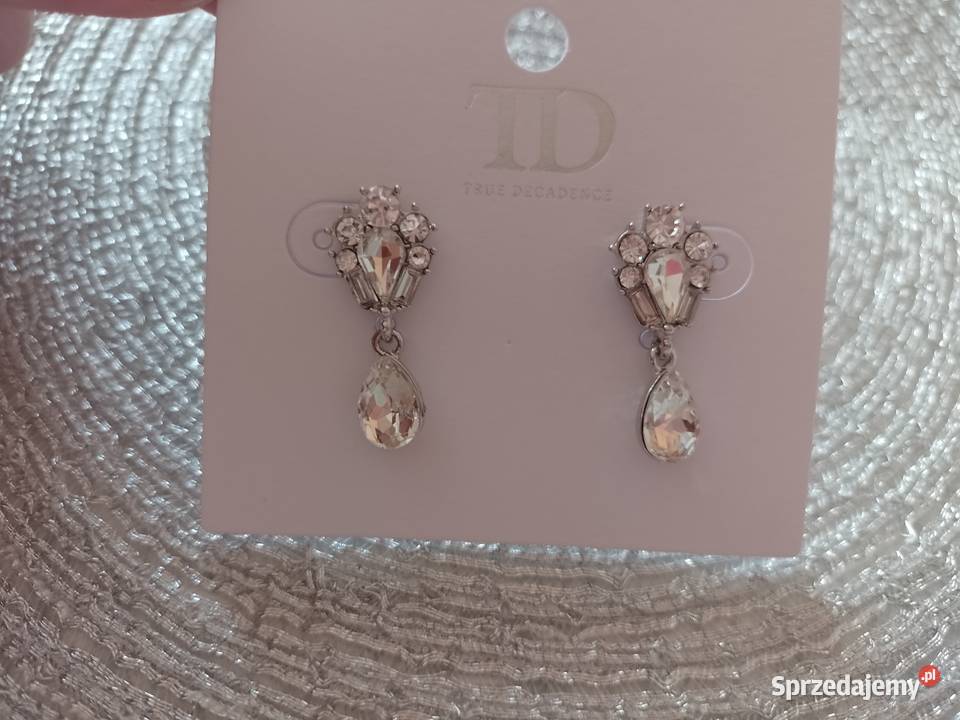 Ekskluzywne Bogato zdobione kolczyki ślubne z Moda i Styl