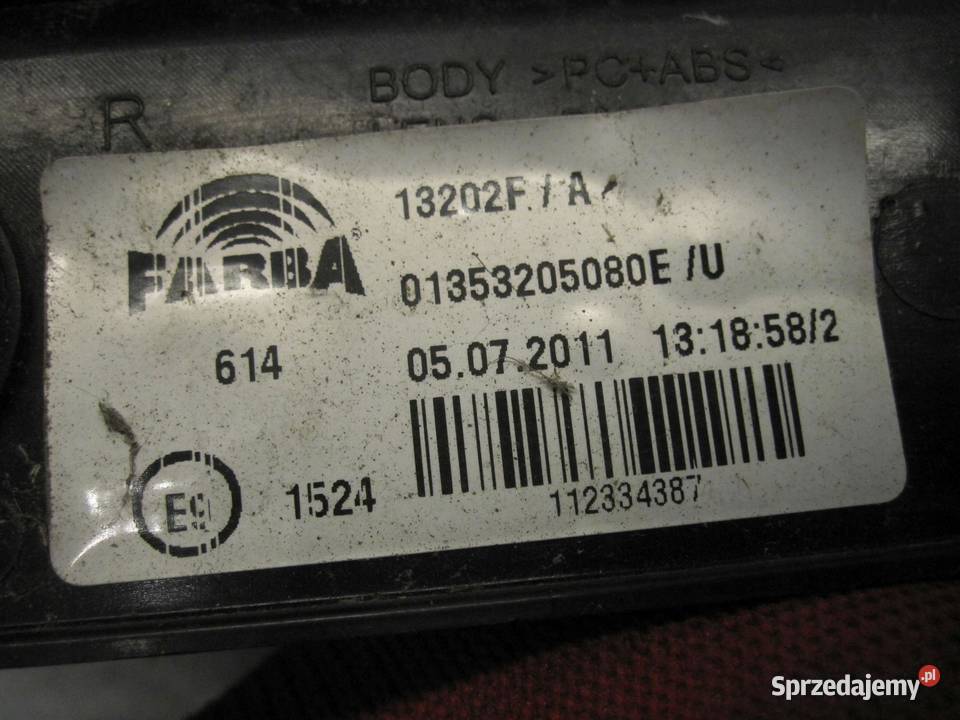CITROEN NEMO 11r lampa prawa tył 13202F
