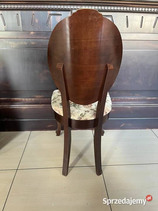 KRZESŁO fotel DREWNO Z OBICIEM motym KWIATOWY 4