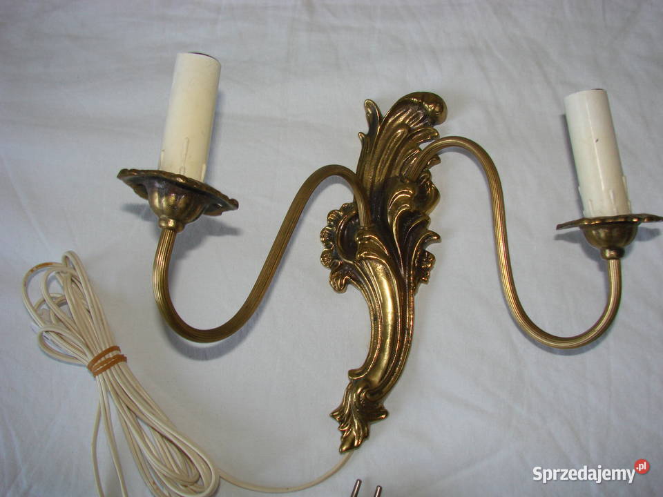 stary mosiężny kinkiet Pruszcz Gdański