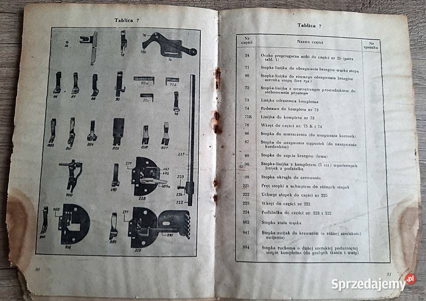 Katalog części zamiennych stebnówka Durkopp Ostrów Wielkopolski