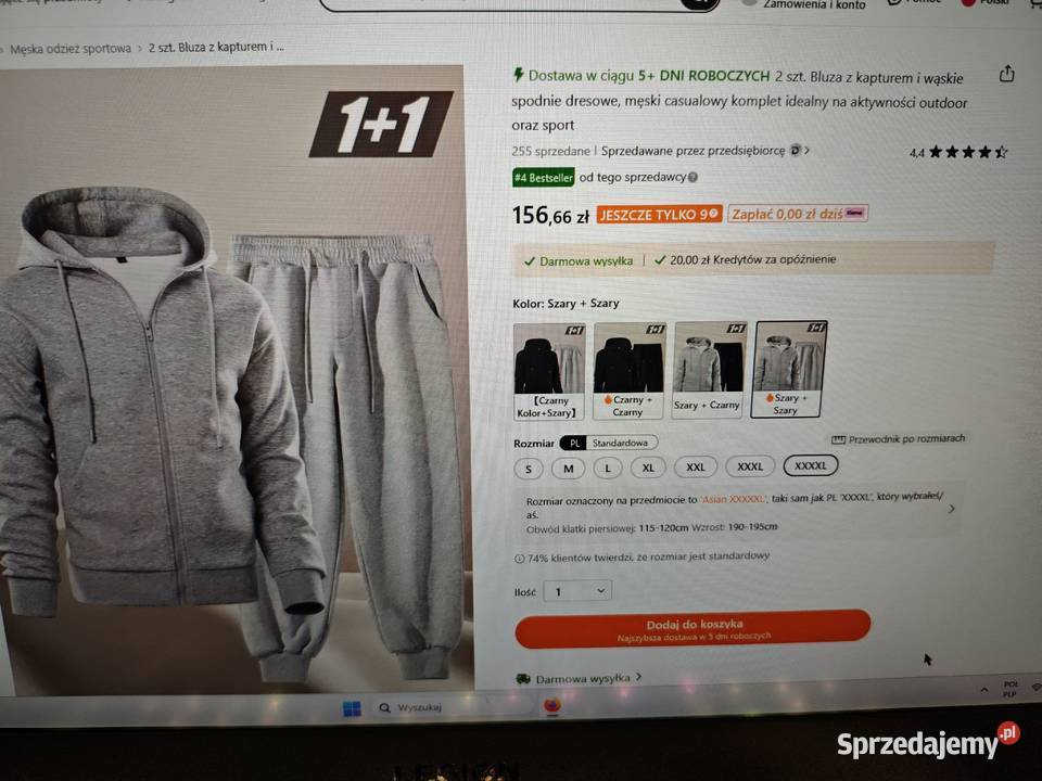 sprzedam dres komplet popielaty Gorlice
