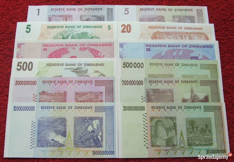 ZIMBABWE Kolekcjonerskie Banknoty Zestaw 14 śląskie Katowice